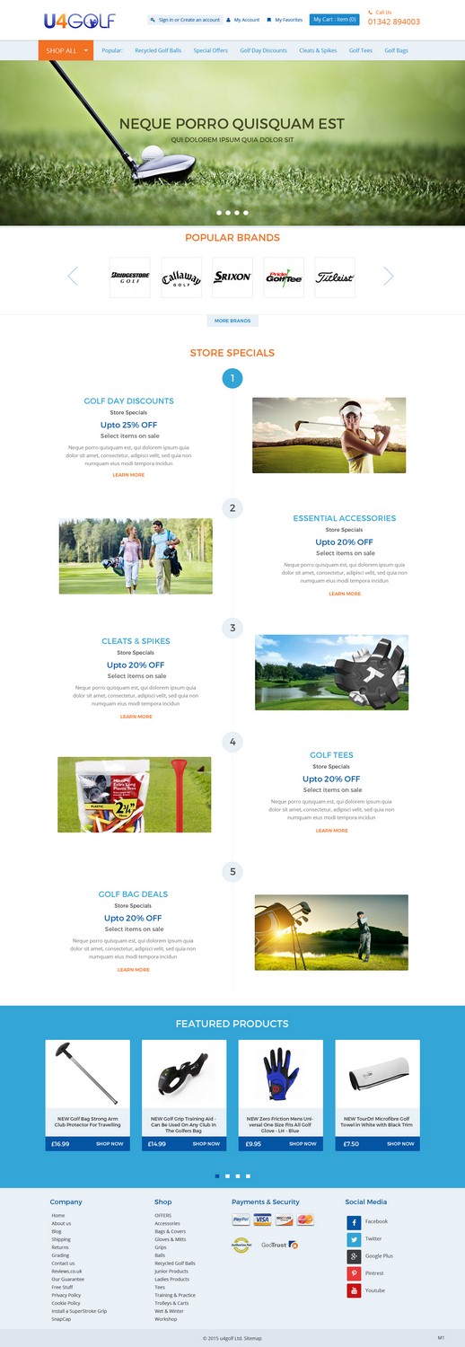 Diseño de BigCommerce por pb para u4golf Ltd | Diseño #6660925