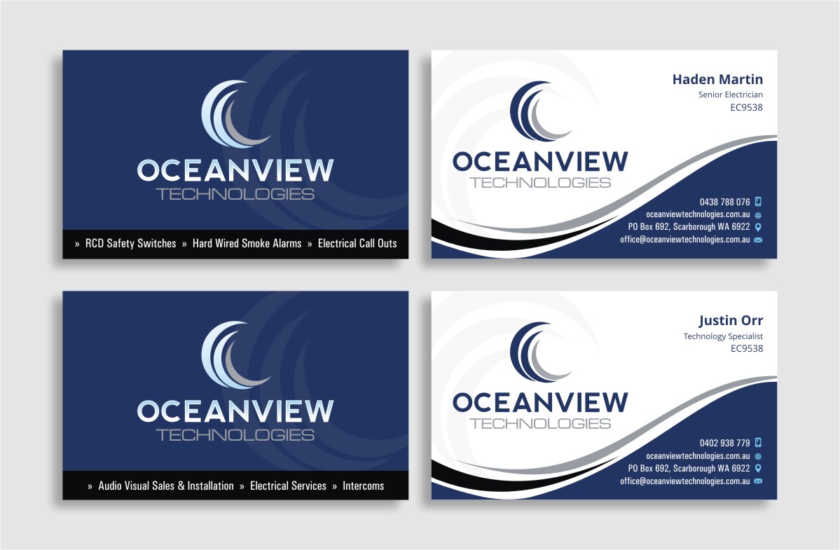 Business Card Design by INDIAN_Ashok for Oceanview Technologies | Design #6661856