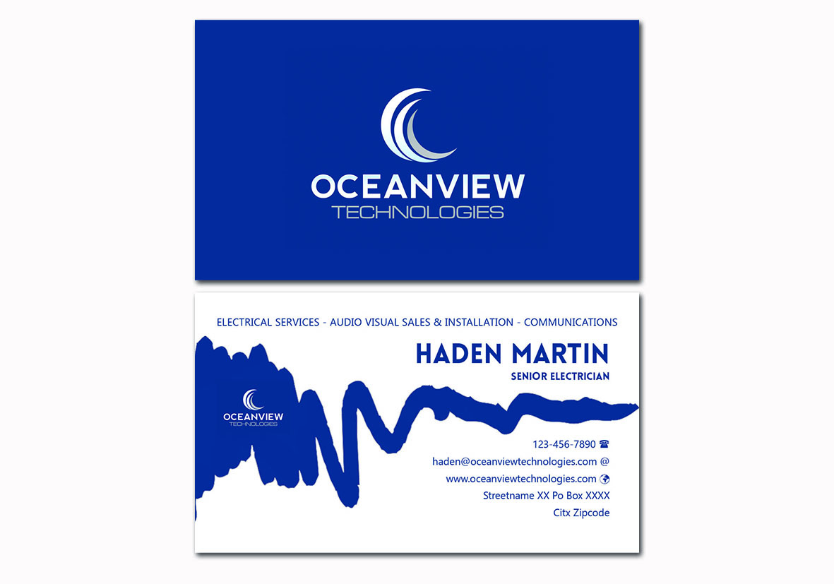 Visitenkarten-Design von Charlotta Helgesson für Oceanview Technologies | Design #6648586