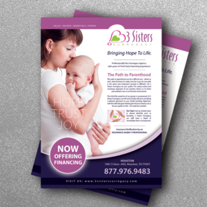 Flyer-Design von uk für 3 Sisters Surrogacy | Design: #6722566