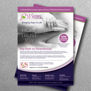 Flyer-Design von uk für 3 Sisters Surrogacy | Design: #6723011