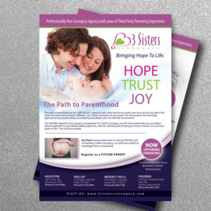 Flyer Design by uk for 3 Sisters Surrogacy | Design #6726643