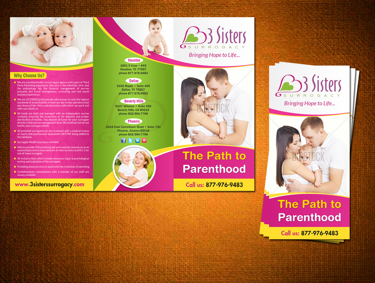 Flyer Design by creative.bugs for 3 Sisters Surrogacy | Design #6657102