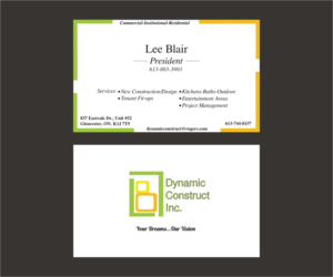 Business Card Design by Axaviy Design for LB Dynamic Construction Inc. | Design: #6789812