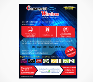 Diseño de Anuncio de Prensa por sanjaya para Canarynet Wireless | Diseño #6713144