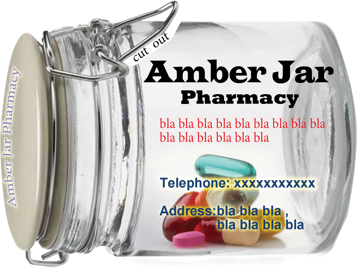 Design de Carte de Visite par GreenDJR_Graphicz pour Amber Jar Pharmacy | Design #1734163