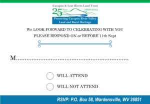 Invitation Design by Parul for Cacapon & Lost Rivers Land Trust, Inc. | Design: #6682894