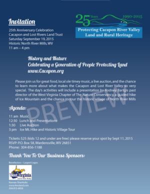 Invitation Design by Zlajks for Cacapon & Lost Rivers Land Trust, Inc. | Design: #6693510