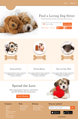 Web design for a pet services marketplace | Web Design by aniep