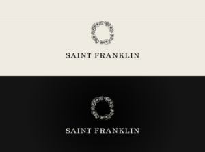 SAINT FRANKLIN in a stylized classical font with a simple wreath above | Logo Design by Djuksi Design
