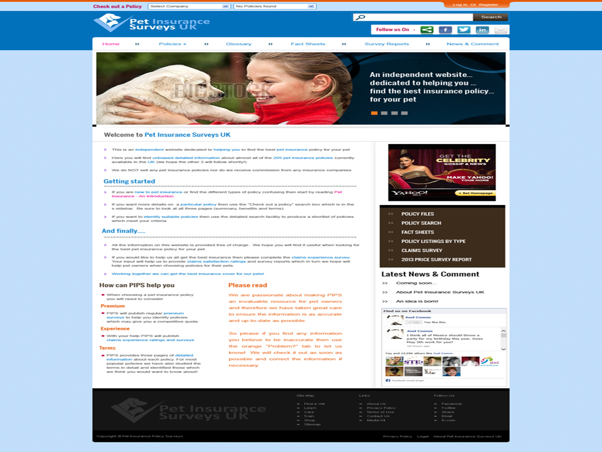 Web Design by ZeroMatrix Solutions for Pet Insurance Surveys | Design #1764430