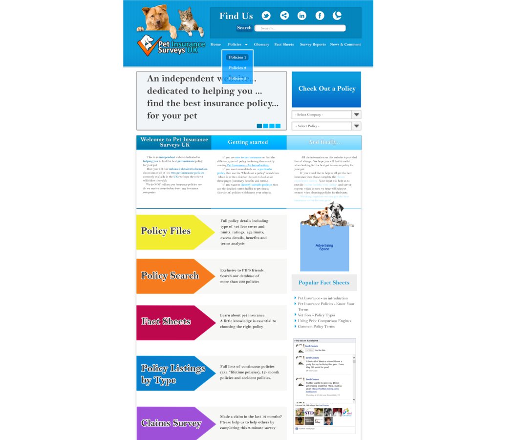 Web Design by niko for Pet Insurance Surveys | Design #1778790