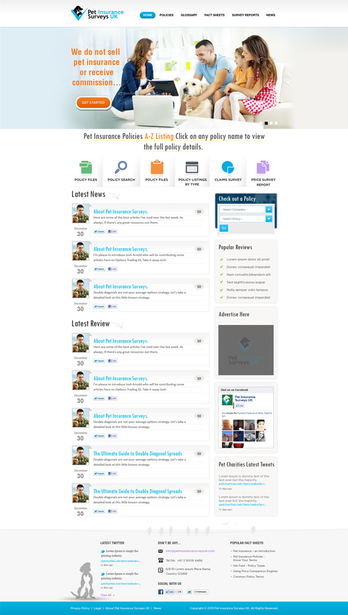 Web Design by Mayank Patel for Pet Insurance Surveys | Design #1742807