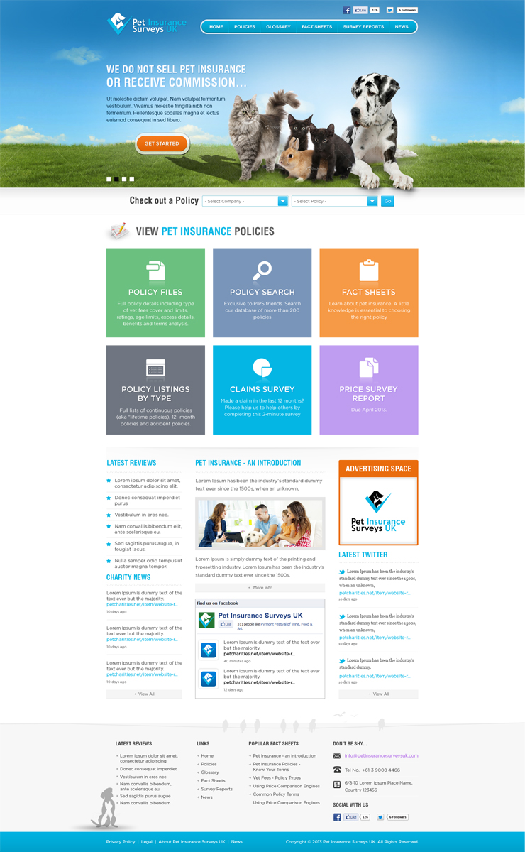 Web Design by Mayank Patel for Pet Insurance Surveys | Design #1747331