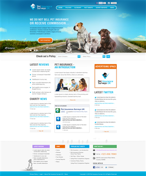 Web Design by Mayank Patel for Pet Insurance Surveys | Design #1792621