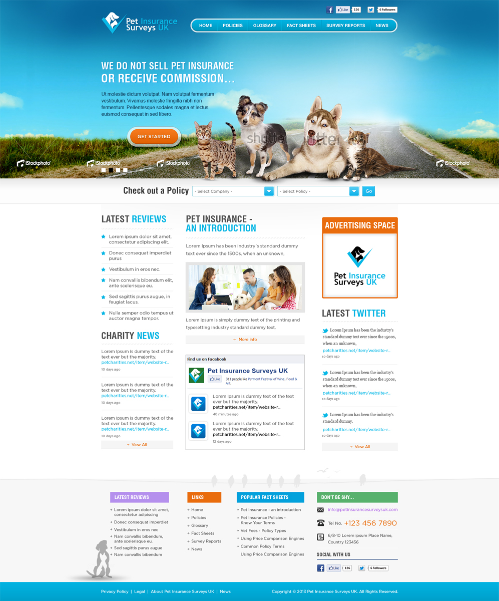 Web Design by Mayank Patel for Pet Insurance Surveys | Design #1792625