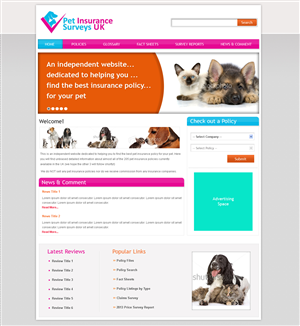 Web-Design von Jagannath für Pet Insurance Surveys | Design: #1771997