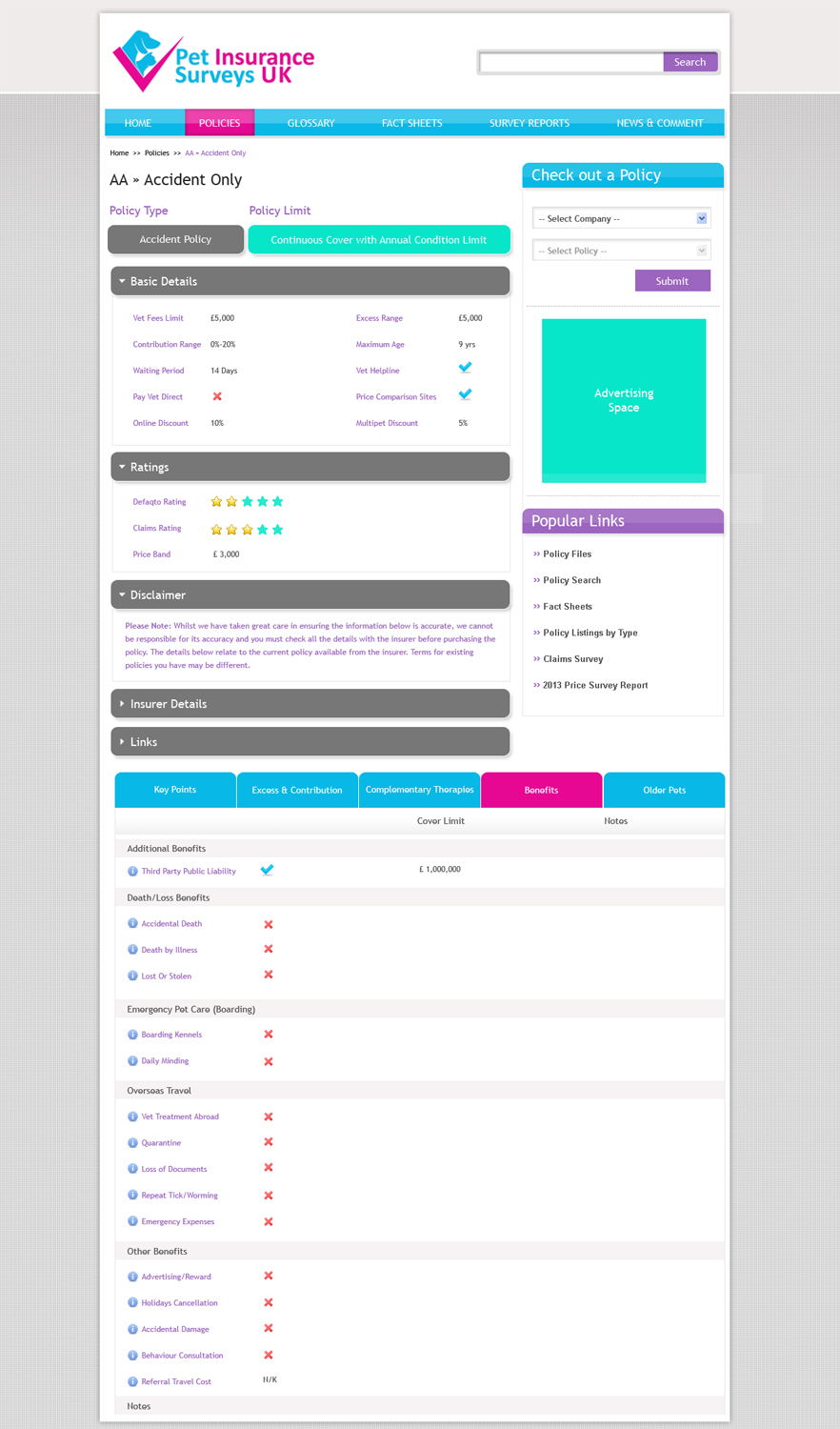 Web Design by Jagannath for Pet Insurance Surveys | Design #1793042