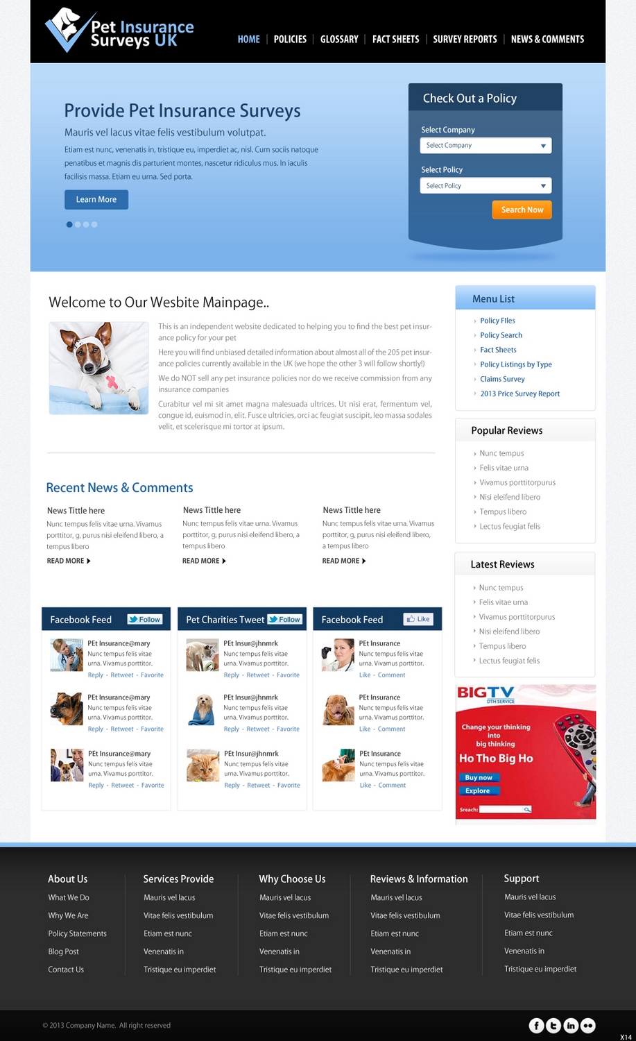 Web Design by pb for Pet Insurance Surveys | Design #1738545