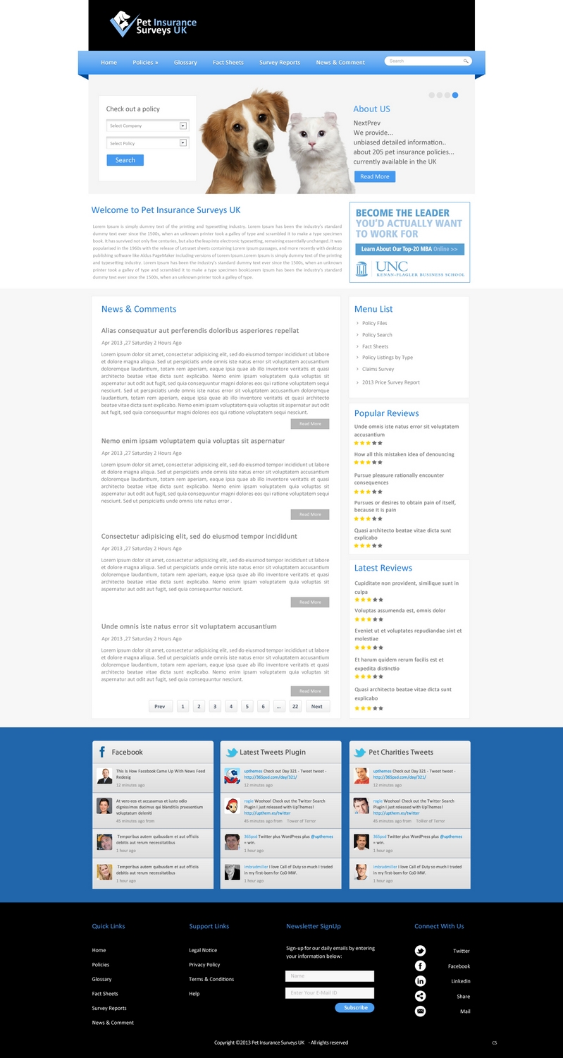 Web Design by pb for Pet Insurance Surveys | Design #1745356