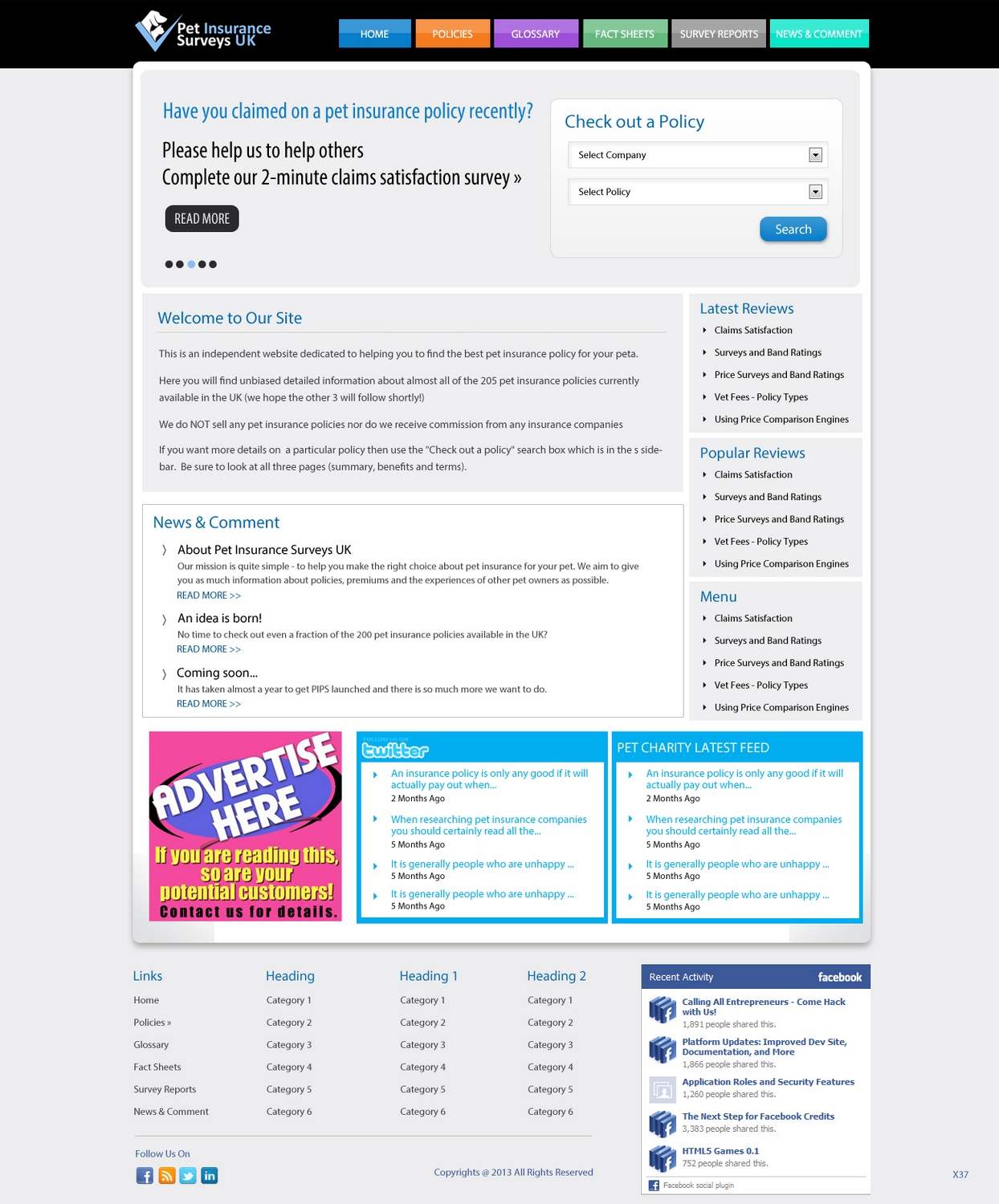 Web-Design von pb für Pet Insurance Surveys | Design #1745363