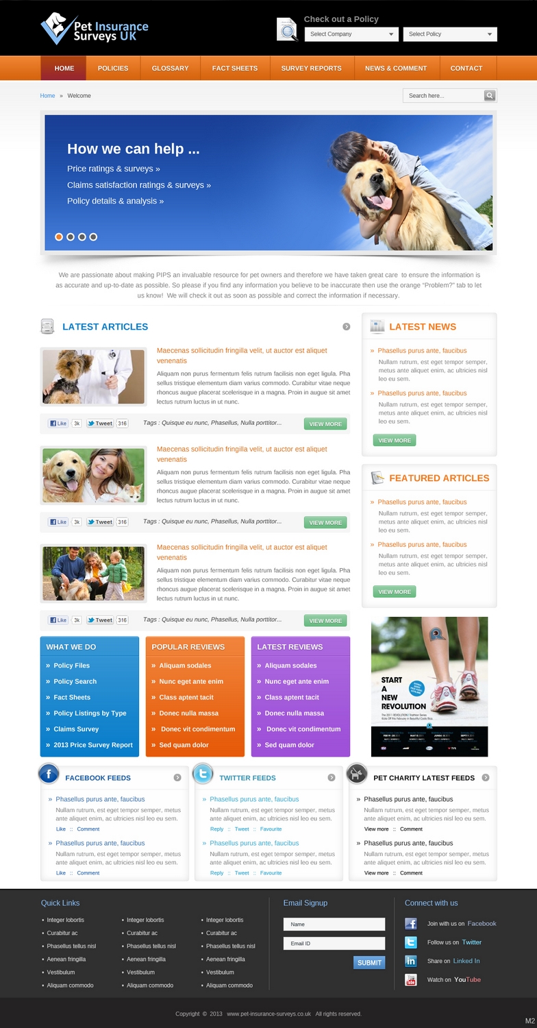 Web Design by pb for Pet Insurance Surveys | Design #1745364