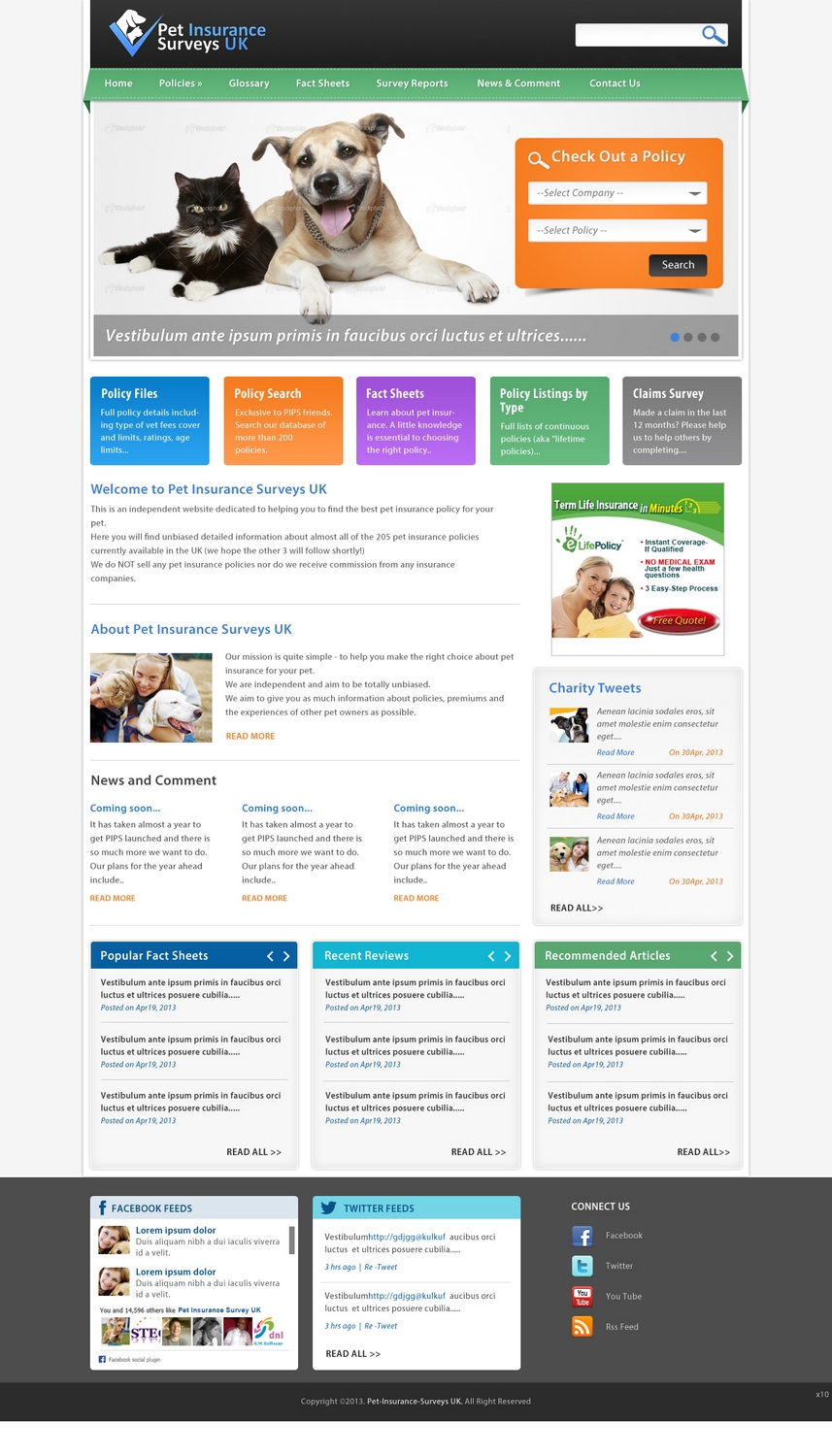 Web Design by pb for Pet Insurance Surveys | Design #1766413