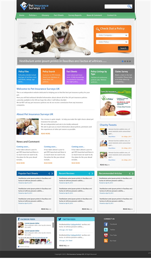 Web Design by pb for Pet Insurance Surveys | Design: #1766413