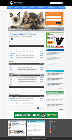 Web Design by pb for Pet Insurance Surveys | Design: #1794170