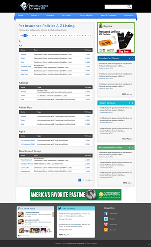 Web Design by pb for Pet Insurance Surveys | Design: #1794175