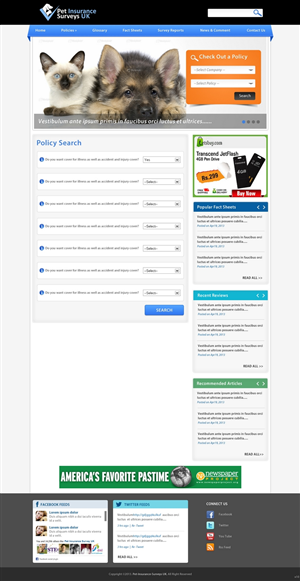 Web Design by pb for Pet Insurance Surveys | Design: #1794177