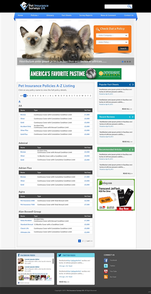 Web Design by pb for Pet Insurance Surveys | Design: #1802076