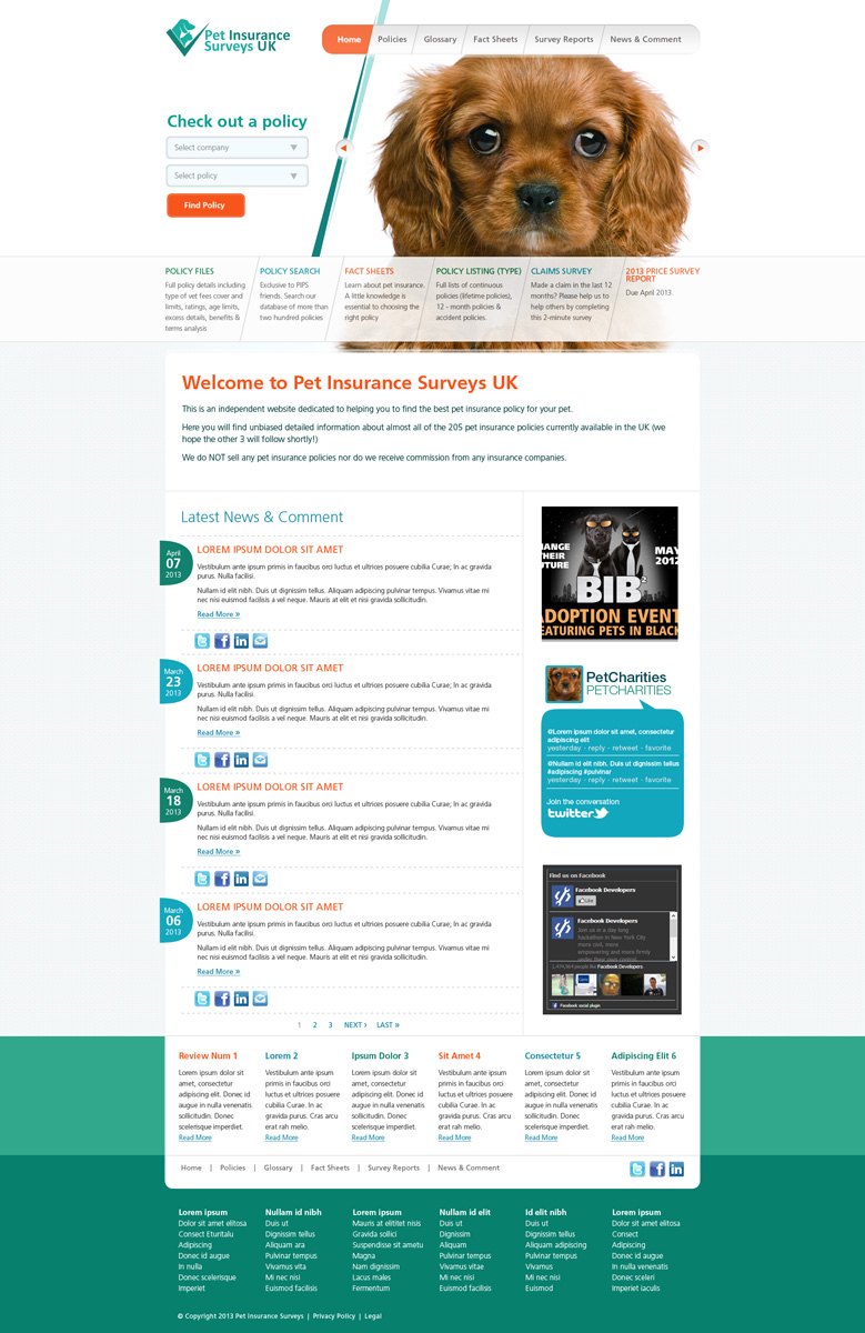 Web Design by Kynx for Pet Insurance Surveys | Design #1786926