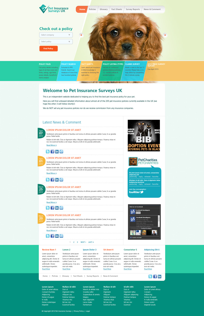 Web Design by Kynx for Pet Insurance Surveys | Design #1786927