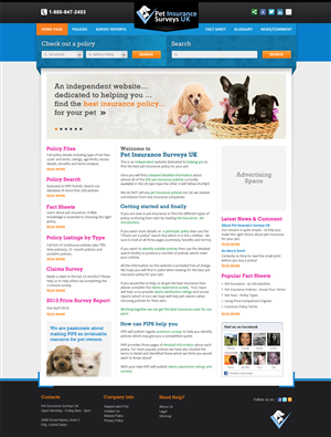 Web-Design von BrandWeb für Pet Insurance Surveys | Design: #1739423