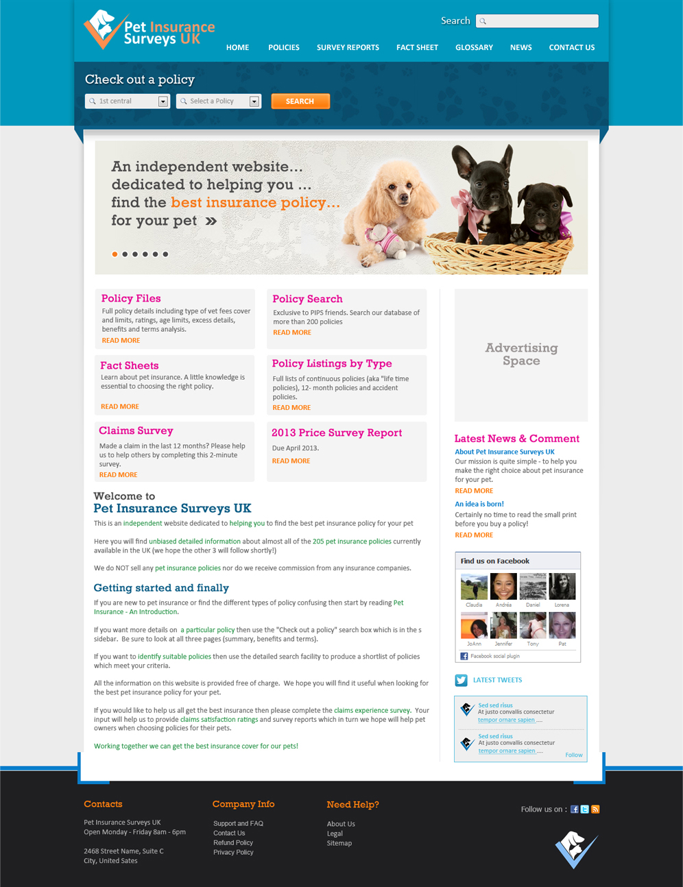 Web Design by BrandWeb for Pet Insurance Surveys | Design #1745812