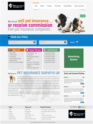 Web-Design von TechWise für Pet Insurance Surveys | Design: #1757571