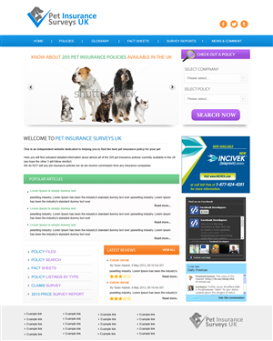 Web-Design von Creative X Designs für Pet Insurance Surveys | Design: #1785389