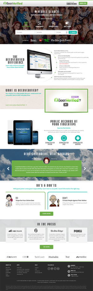 Web-Design von RupalTechno für BeenVerified | Design #6720413