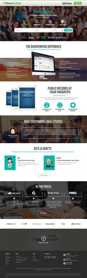 Web-Design von RupalTechno für BeenVerified | Design: #6758220