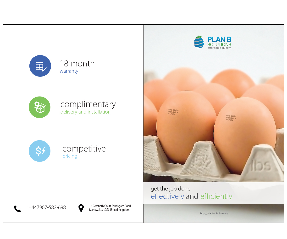 Diseño de Brochure por natureborn para Plan B Solution (EU) LTD | Diseño #1765618