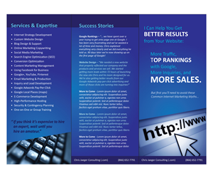 Brochure Design by Sharon Shimoni for Chris Jaeger Consulting / Practical Online Marketing | Design #1751912