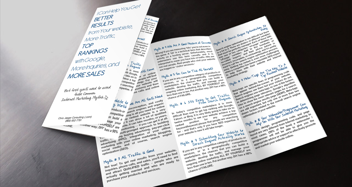 Broschüren-Design von KaylaSmith027 für Chris Jaeger Consulting / Practical Online Marketing | Design #1739247