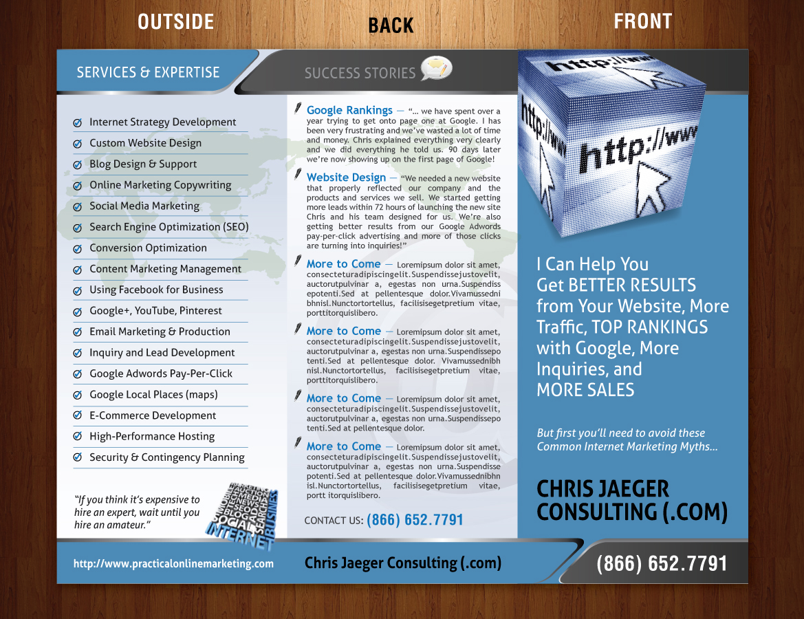 Broschüren-Design von Sbss für Chris Jaeger Consulting / Practical Online Marketing | Design #1741248