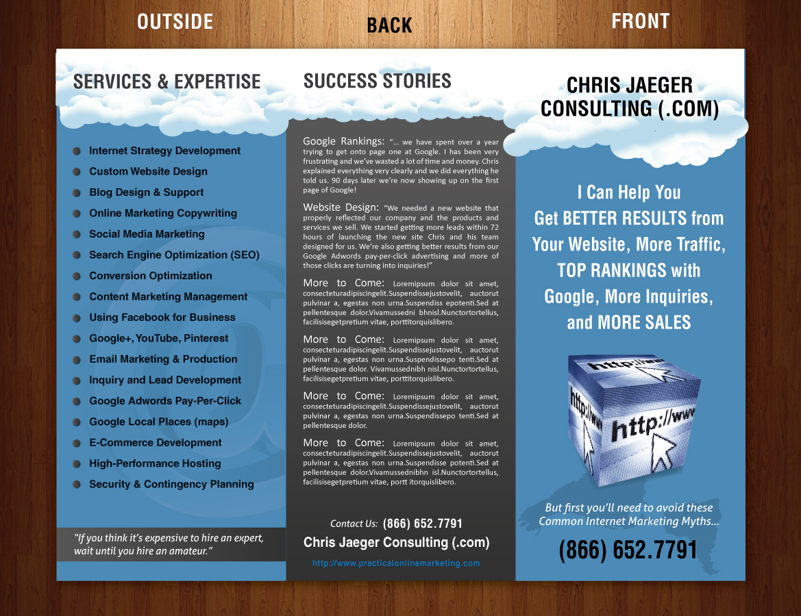 Brochure Design by Sbss for Chris Jaeger Consulting / Practical Online Marketing | Design #1741254