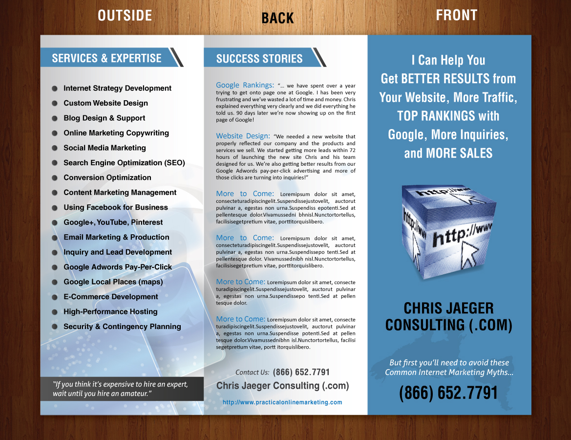 Brochure Design by Sbss for Chris Jaeger Consulting / Practical Online Marketing | Design #1742060