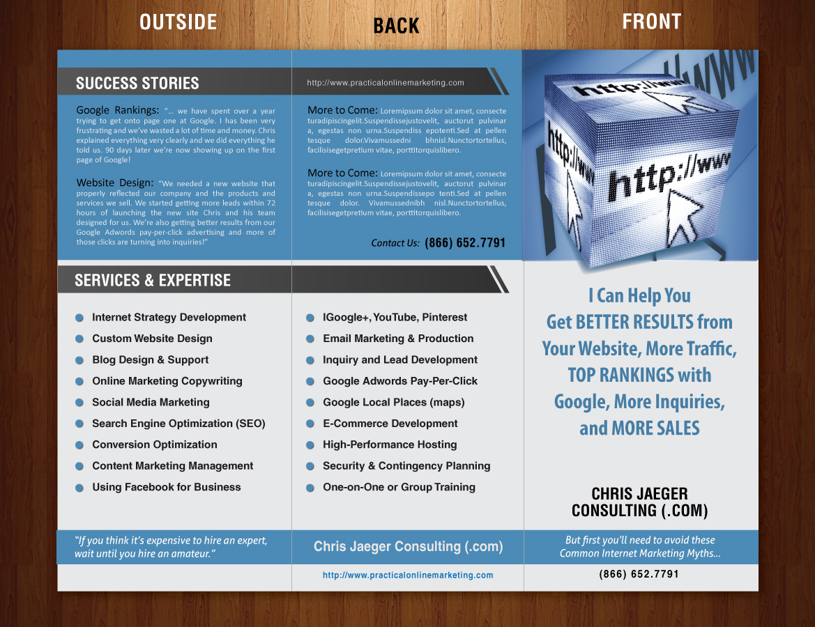 Brochure Design by Sbss for Chris Jaeger Consulting / Practical Online Marketing | Design #1742065