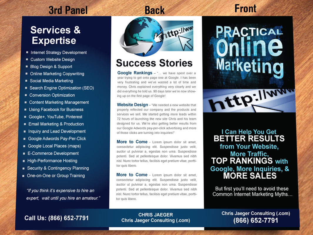 Brochure Design by Sbss for Chris Jaeger Consulting / Practical Online Marketing | Design #1742857