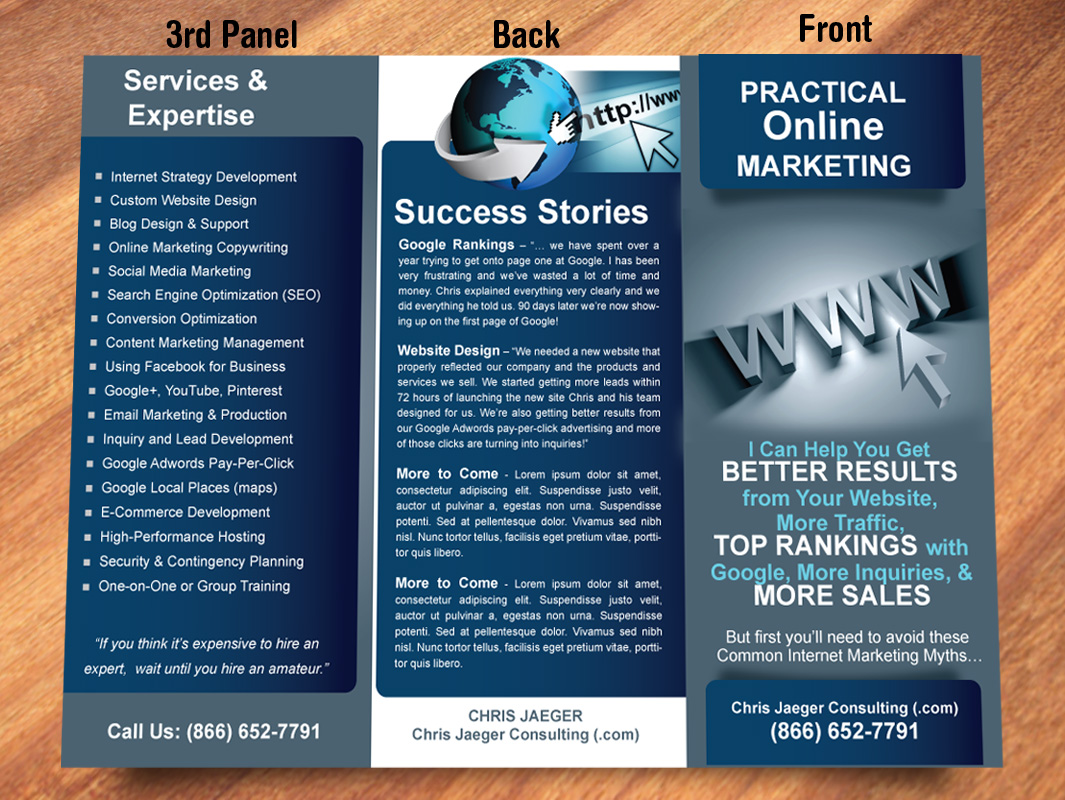 Brochure Design by Sbss for Chris Jaeger Consulting / Practical Online Marketing | Design #1742863