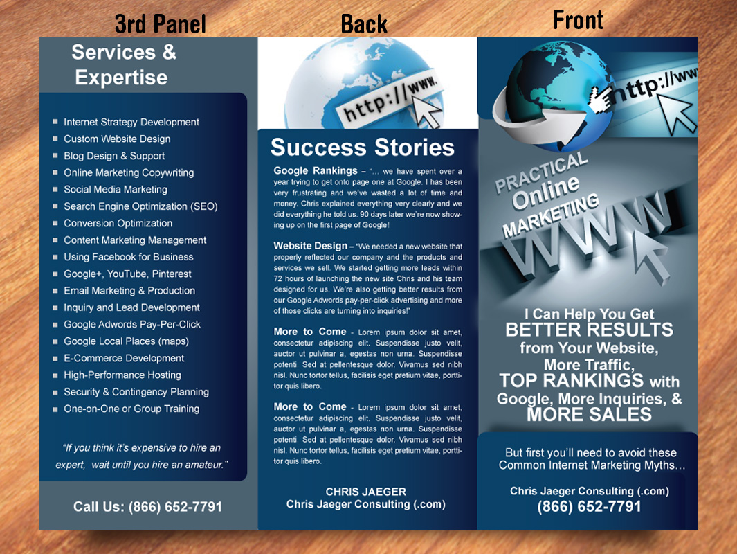 Brochure Design by Sbss for Chris Jaeger Consulting / Practical Online Marketing | Design #1742871